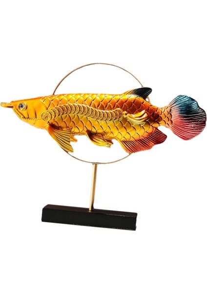 Reçine Heykelcik ve Arowana Heykeli Şömine I Orta Parçaları Altın (Yurt Dışından) modelleri