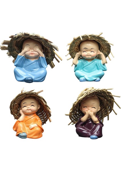 4 Kung Fu Çocuk Heykelleri Iç Dekoru Odası Süslemeleri 6cm Dört Ş (Yurt Dışından)