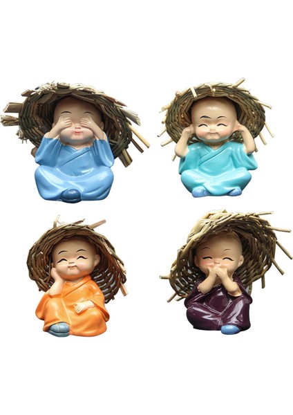 4 Kung Fu Çocuk Heykelleri Iç Dekoru Odası Süslemeleri 6cm Dört Ş (Yurt Dışından)