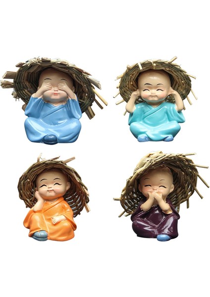 4 Kung Fu Çocuk Heykelleri Iç Dekoru Odası Süslemeleri 6cm Dört Ş (Yurt Dışından)