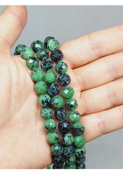 Anyolit (Rubizoit- Rubyzoisit) Taşı Royal Quality Faset Kesim Dizi 10MM (52910)