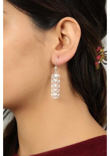 Kadın Gümüş Uzun Model Telkari Küpe 2020099 fiyatları