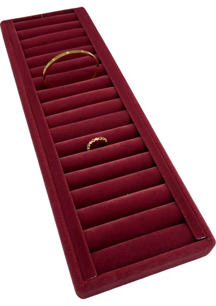 Yerli Üretim Süet Kaplama Bordo Renk Sosisli 35/11 cm Bileklik Kelepçe Tablası
