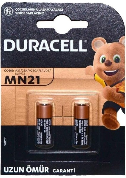 Pil Özel Alkalin MN21 12 Volt 2'li Paket