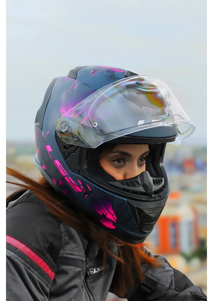 Storm 2 Burst Mat Siyah-Pembe Kask Şeffaf Cam modelleri