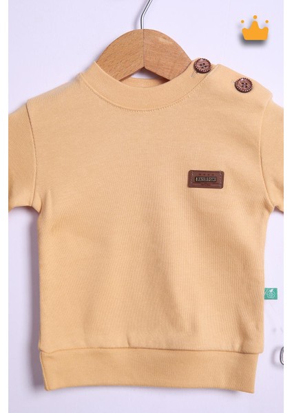 Babyhola %100 Pamuk Düğmeli Sweat Düğmeli Pantolon Takım 236312 fiyatları