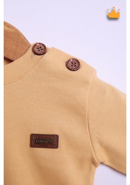 Babyhola %100 Pamuk Düğmeli Sweat Düğmeli Pantolon Takım 236312 fırsatları