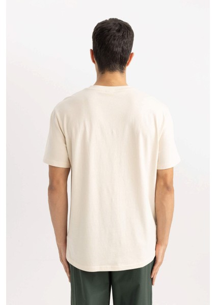New Regular Fit Bisiklet Yaka Kısa Kollu Tişört Lt.stone fırsatları
