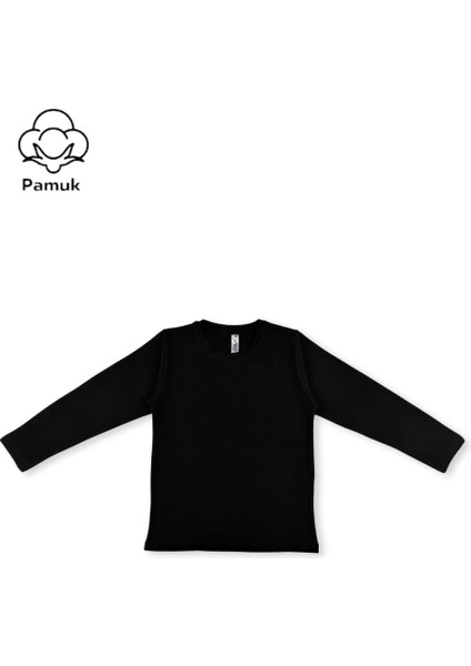 Kız Erkek Unisex Çocuk 3'lü Set Basic Tasarım Mevsimlik Uzun Kollu Tişört badi