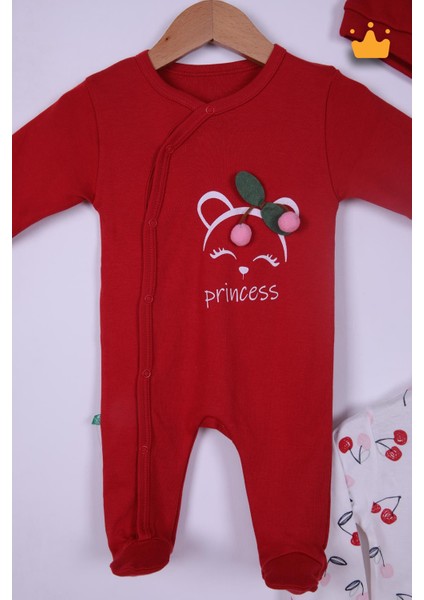 %100 Pamuk Kirazlı 2'Li Patikli Tulum Önlük Bere 4'Lü Set 23608 fiyatları