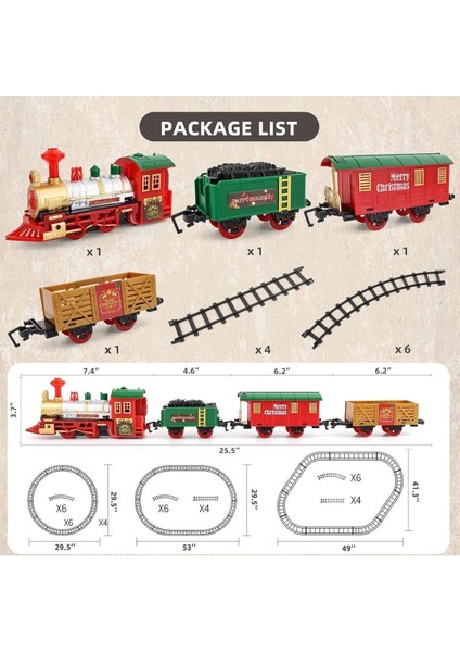 Yılbaşı Tren Seti Işıklı ve Sesli Classic Lüks Tren FF-1603B-4C