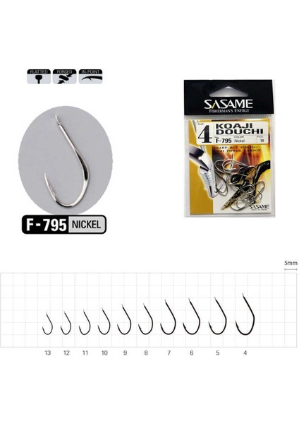 Koaji Douchi Nickel F-795 Serisi Olta Iğnesi Standart-9 fırsatları