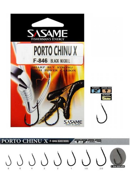 Porto Chinu x F-846 Serisi Olta Iğnesi Standart-1
