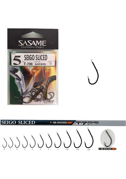 F-706 Seigo Sliced Iğne (Black Nickel) Standart-2/0