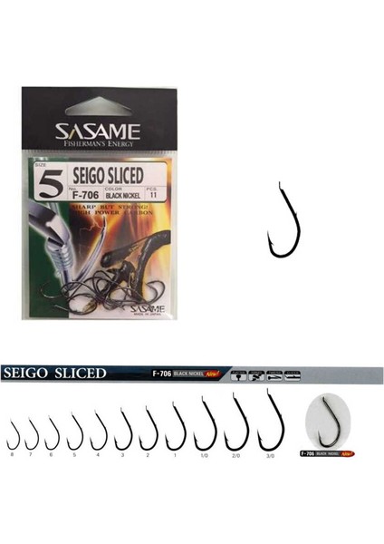 F-706 Seigo Sliced Iğne (Black Nickel) Standart-2/0