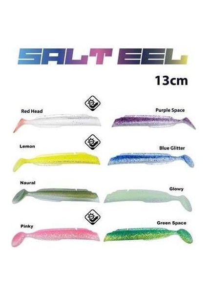 Salt Eel Body 13CM X3 Silikon Yem Gövde 034 Glowy