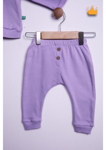 Begi %100 Pamuk Düğmeli Sweat Pantolon Takım 23631