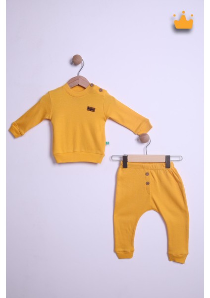 Begi %100 Pamuk Düğmeli Sweat Pantolon Takım 23631