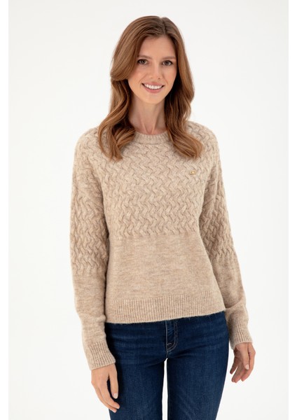 Kadın Kum Melanj Kazak /Triko 50293156-VR123 modelleri