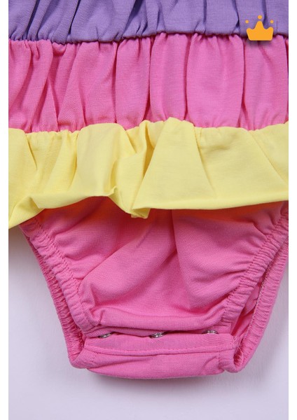 Babyhola Kız Bebek Bandanalı Elbise Badi 5435