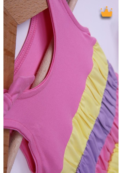 Babyhola Kız Bebek Bandanalı Elbise Badi 5435