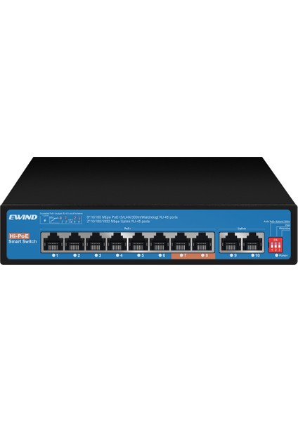 Ewınd EW-S1810GU-AP 8*fe Poe+ 2*ge Unmanaged Poe SWITCH(120W)