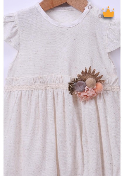 Babyhola Kız Bebek Bayramlık Çiçek Detaylı Elbise 229203
