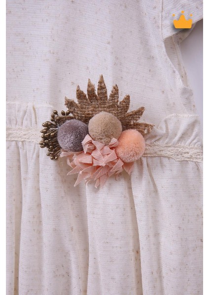 Babyhola Kız Bebek Bayramlık Çiçek Detaylı Elbise 229203