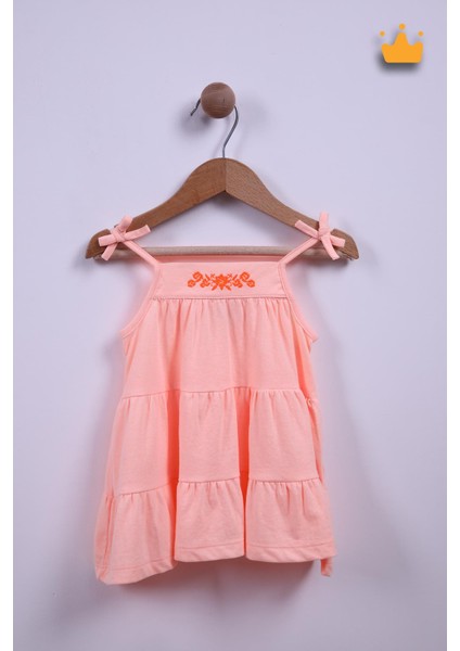 Babyhola Kız Bebek Çocuk Nakış İşlemeli İp Askılı Elbise 9340