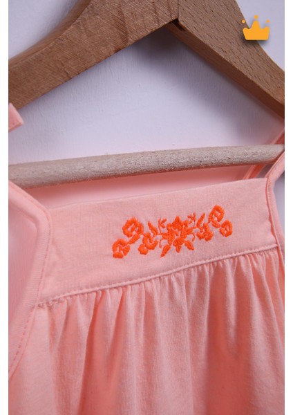 Babyhola Kız Bebek Çocuk Nakış İşlemeli İp Askılı Elbise 9340