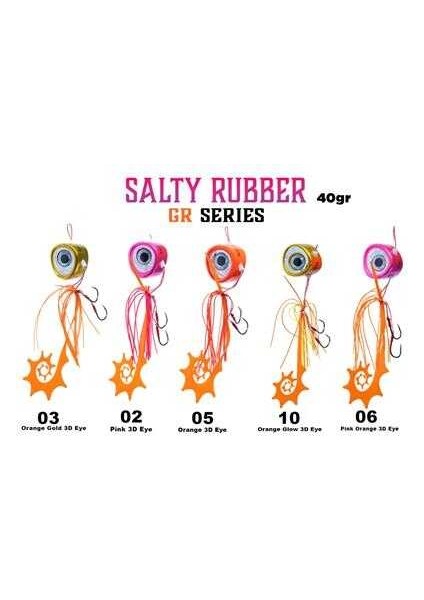 Salty Rubber 40GR gr Serisi Tai Rubber Set 03 Orange Gold 3D Eye modelleri