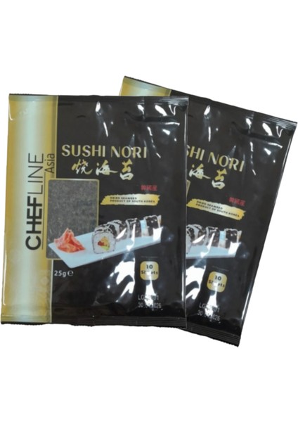 Chefline Asia Yaki Nori Deniz Yosunu Gold 10 Yaprak 25gr 2'li Set