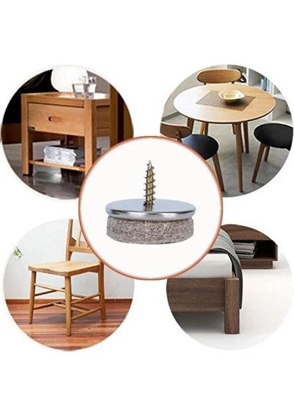 Sandalye Koltuk Keçesi Vidalı 28 Mm. - 24 Adet fiyatları