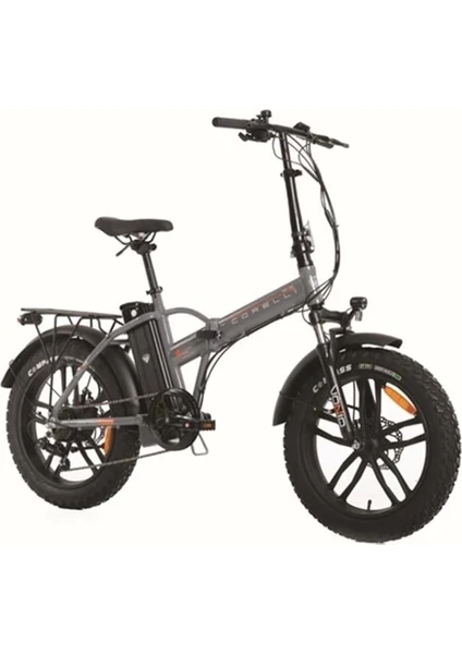 Corelli Vonıq Eco Mag. Fat Bıke Elektrikli Katlanır Bisiklet 42CM Md 20 Jant 7 Vites Gray