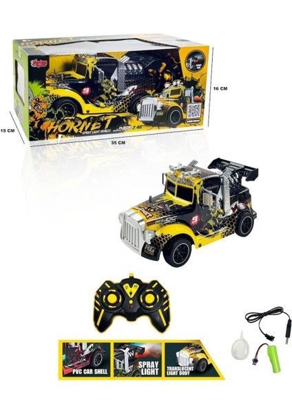 Uzaktan Kumandalı Full Fonksiyon Buhar Çıkartan Çekici Tır Kafası - Sarı