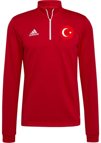 Euro 2024 Türkiye Milli Antrenman Fermuarlı Sweatshirt Ceket Kırmızı Beyaz