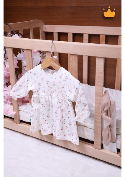 Babyhola Kız Bebek Çiçek Desenli Bandanalı Elbise 23652