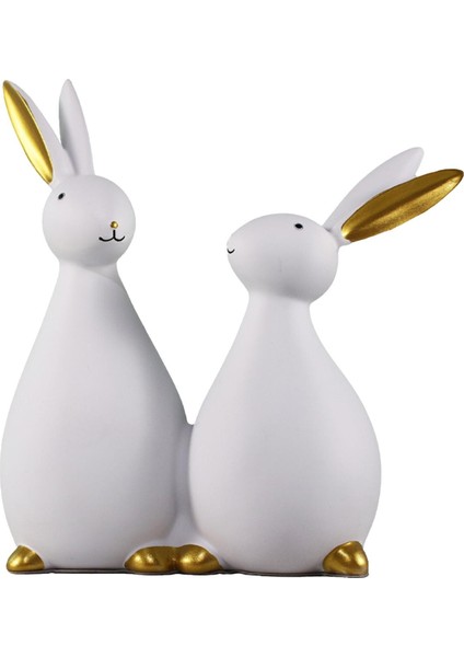 Tavşan Heykelcik Reçine Paskalya Dekorasyonu Heykeli Heykel Oda Için (Yurt Dışından)