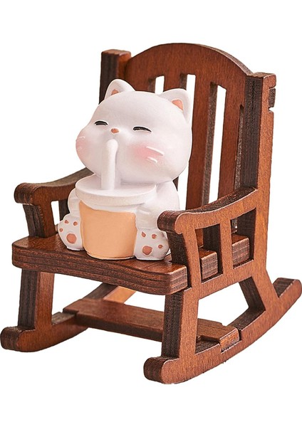 Sallanan Sandalye Hayvan Figürü Yaratıcı Mini Masa Yatak Odası Mikro Manzara Kedi (Yurt Dışından) fiyatları