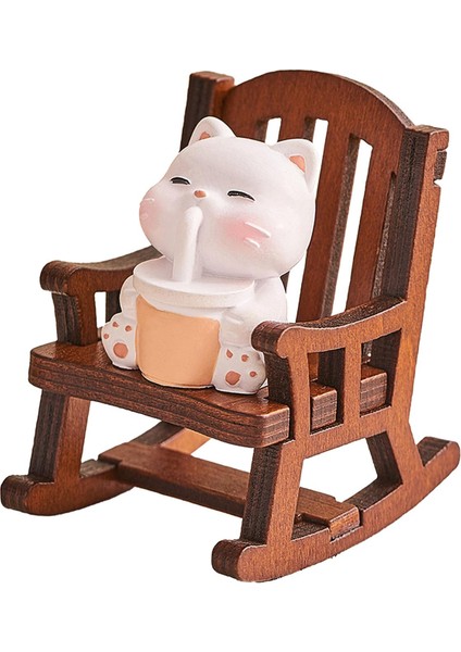 Sallanan Sandalye Hayvan Figürü Yaratıcı Mini Masa Yatak Odası Mikro Manzara Kedi (Yurt Dışından) modelleri