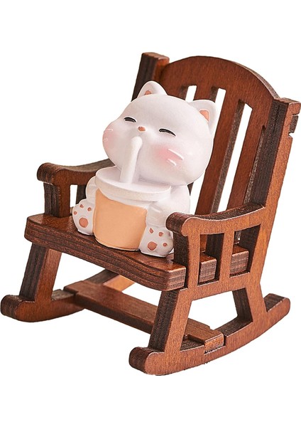 Sallanan Sandalye Hayvan Figürü Yaratıcı Mini Masa Yatak Odası Mikro Manzara Kedi (Yurt Dışından) fırsatları