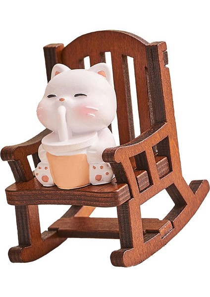 Sallanan Sandalye Hayvan Figürü Yaratıcı Mini Masa Yatak Odası Mikro Manzara Kedi (Yurt Dışından) indirimleri