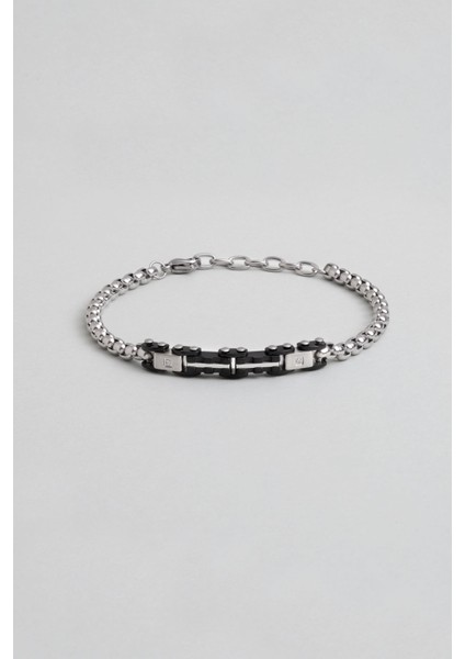 Zirkon Taşlı 21 cm Çelik Erkek Bileklik