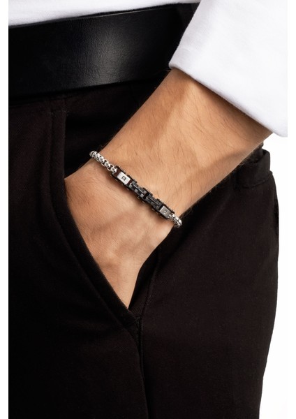 Zirkon Taşlı 21 cm Çelik Erkek Bileklik fırsatları