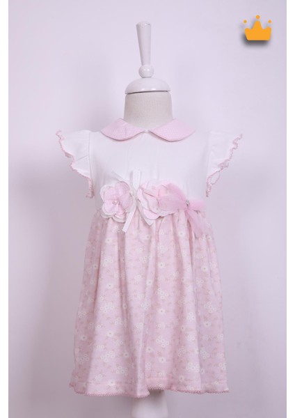 Kız Bebek Bayramlık Çiçekli Elbise 15223