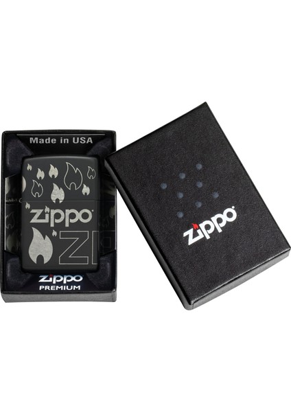 Çakmak 48908 Zippo Design Laser 360 Black Matte