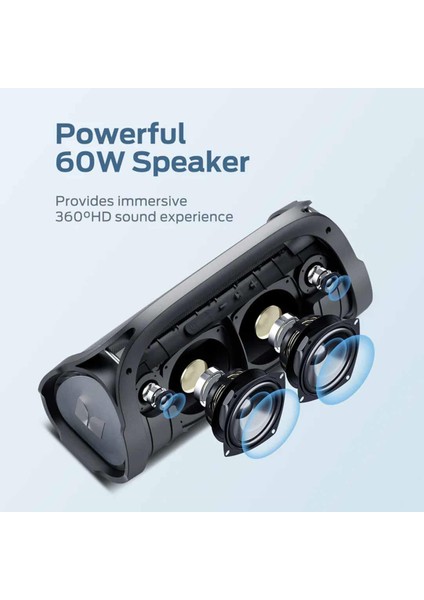 Monster Adventurer Max Boombox Çift Subwoofer'lı Ipx7 Su Geçirmez Bluetooth Hoparlör 60W