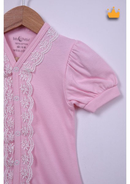 Babyhola %100 Pamuk Kız Bebek Güpürlü Kısa Tulum 1444 fiyatları