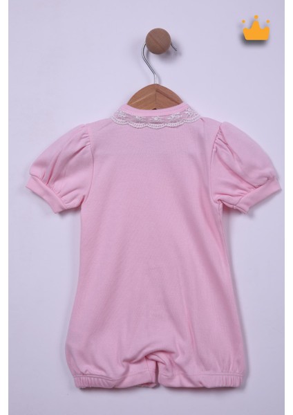Babyhola %100 Pamuk Kız Bebek Güpürlü Kısa Tulum 1444 indirimleri