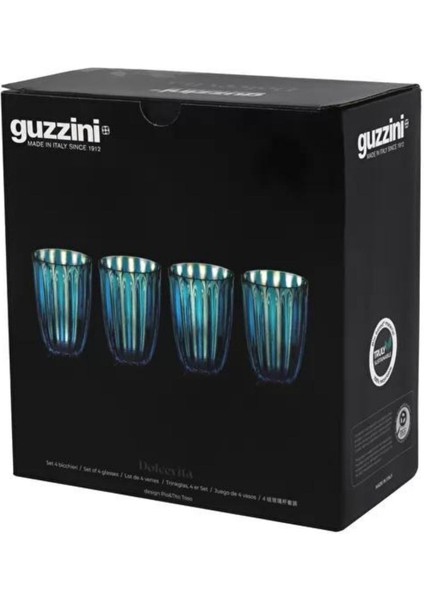 Dolce Vita 4'lü Bardak 470 ml Turkuaz